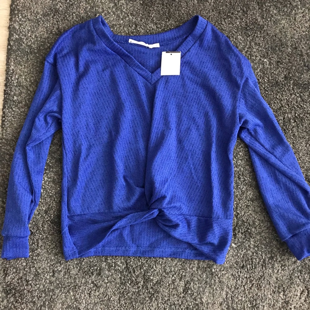 Lush twisted blue knit sweater - Picture 3 of 4